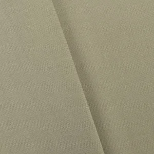 1 1/2 YD PC-Beige Tropical Wool Blend Semi-Opaque Basketweave Shirting Fabric