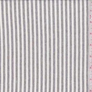 1 YD PC-White/Sterling Stripe Rib Knit Fabric