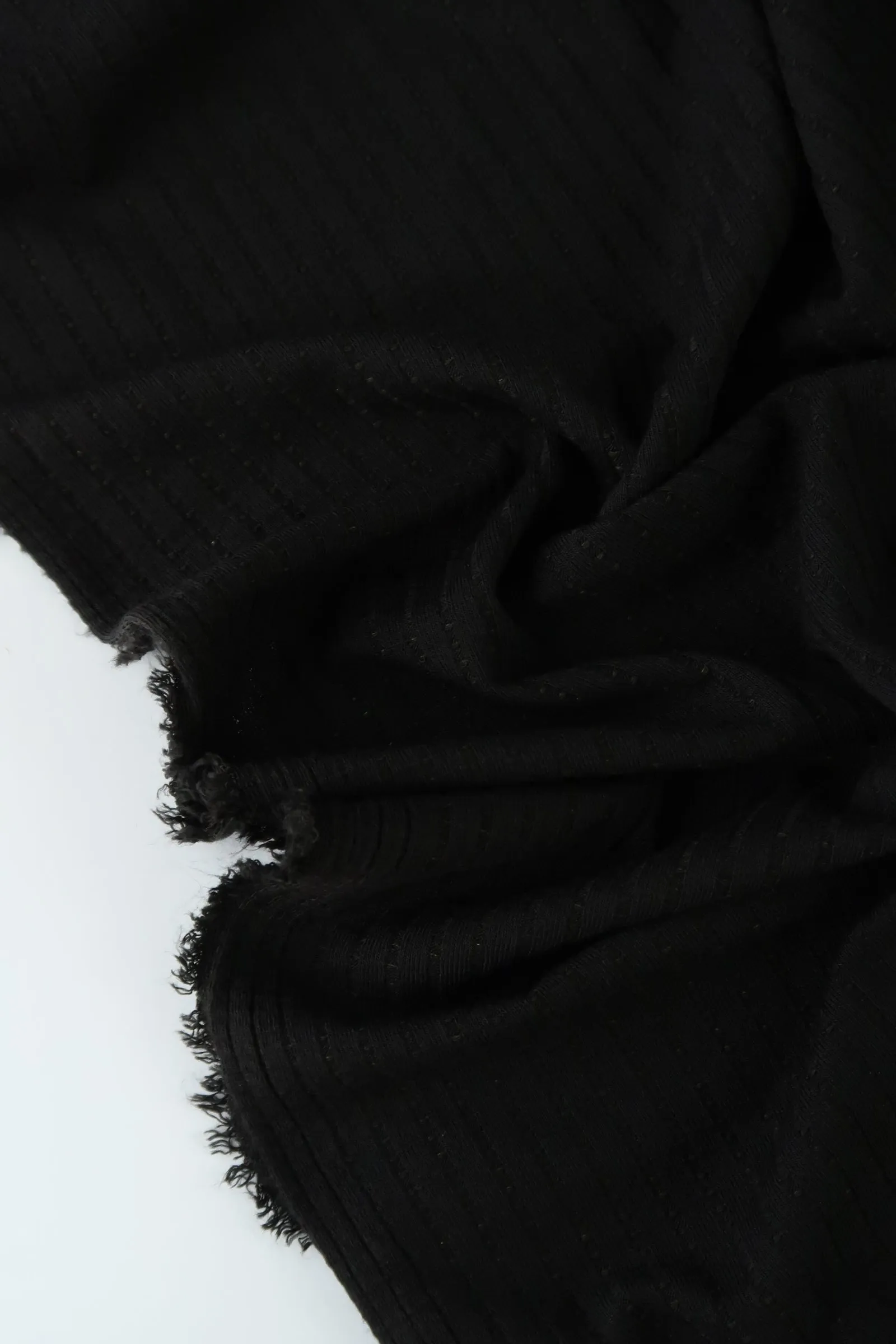 1YD PRECUT; Black Nepal Rib Knit