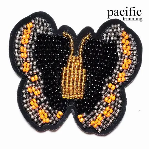 2 1/2" Colorful Beaded Butterfly Patch Sew On : PA190106