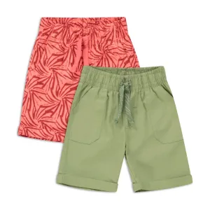 2 Pack Shorts Coral & Fatigue