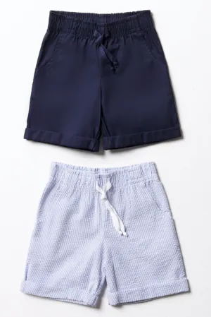 2 Pack Stripe Shorts Blue