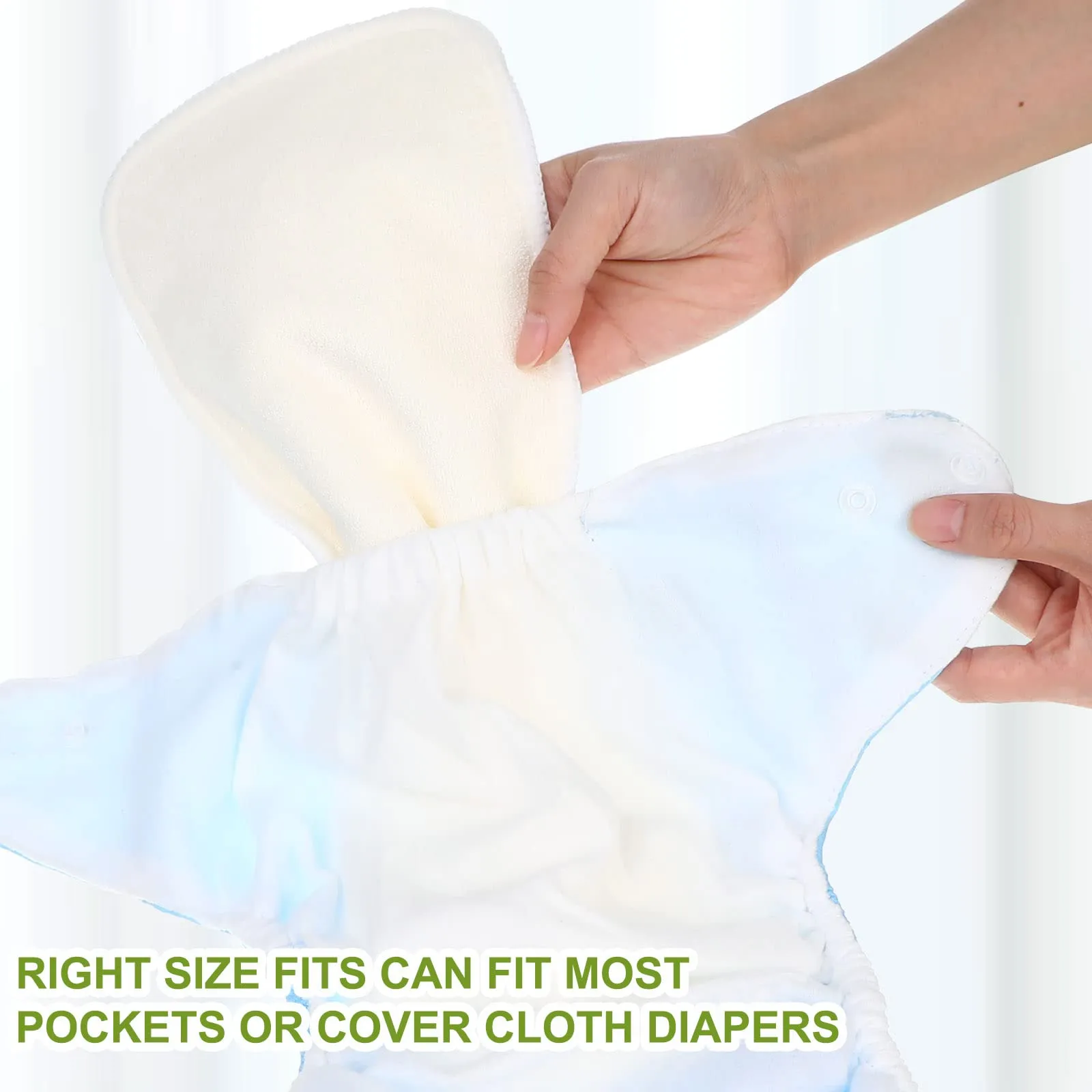 20 Pcs Cloth Diaper Inserts 4 Layers Reusable High Absorbing Washable Liners for Baby Cloth Diaper Soft Cloth Diaper Liners for Newborn, Baby Girls and Boys, 14.1 x 5.3 Inch