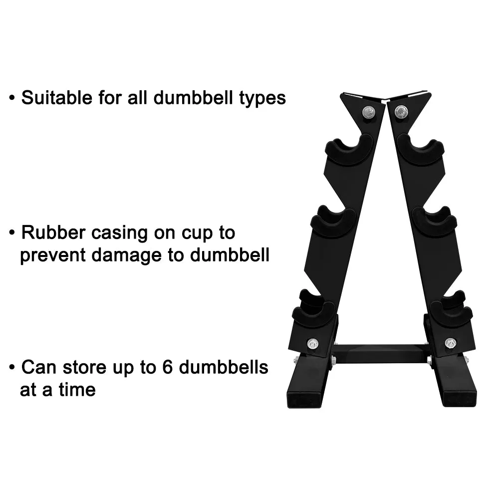 3 TIER BLACK DUMBELL STORAGE HOLDER RACK