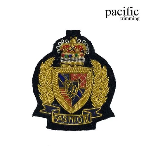 3" Zari Embroidery Fashion Club Emblem Badge (2 Colors) : PAVBZ2020