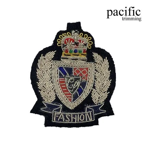 3" Zari Embroidery Fashion Club Emblem Badge (2 Colors) : PAVBZ2020