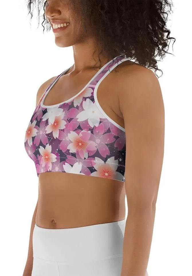 Abstract Flower Sports Bra