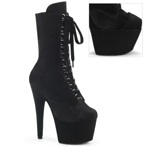 ADORE-1045VEL Black Velvet Ankle High Exotic Dancer Boots