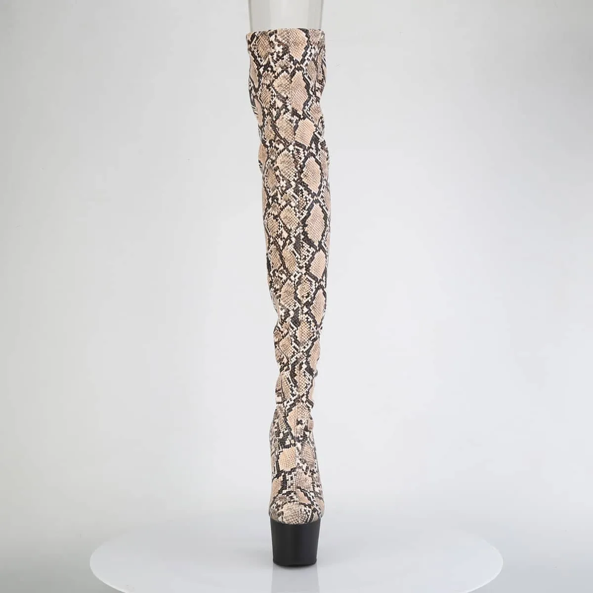 ADORE-3008SP-BT Stretch Snake Print Pull-On Thigh Boot