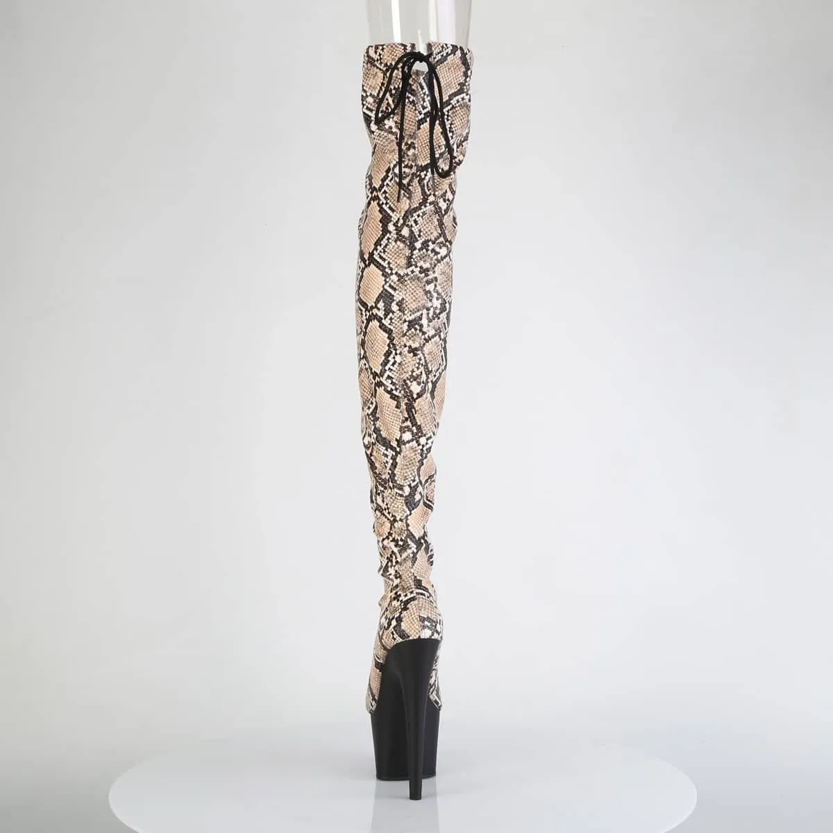 ADORE-3008SP-BT Stretch Snake Print Pull-On Thigh Boot