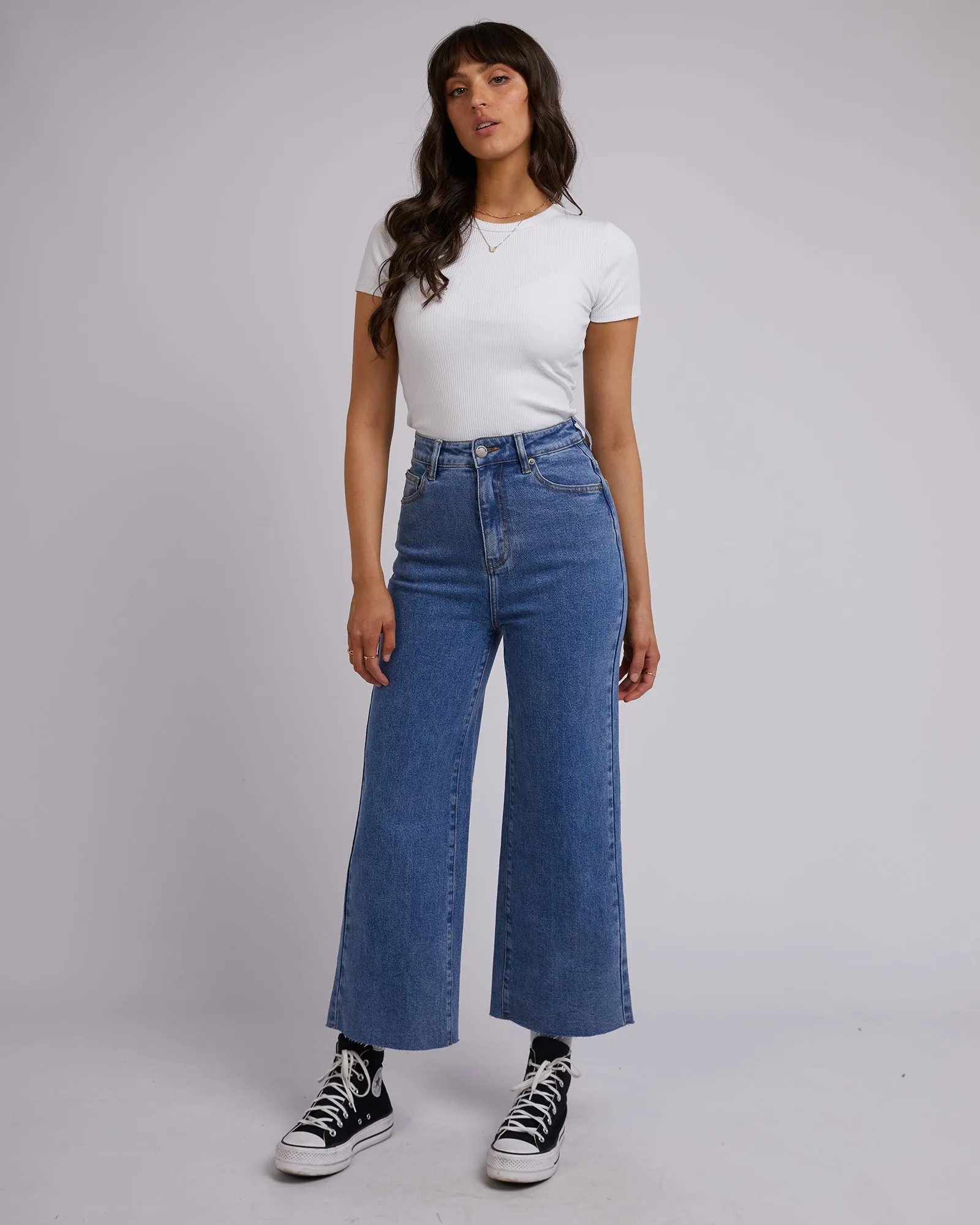 All About Eve Charlie High Rise Wide Leg Jean Dark Blue