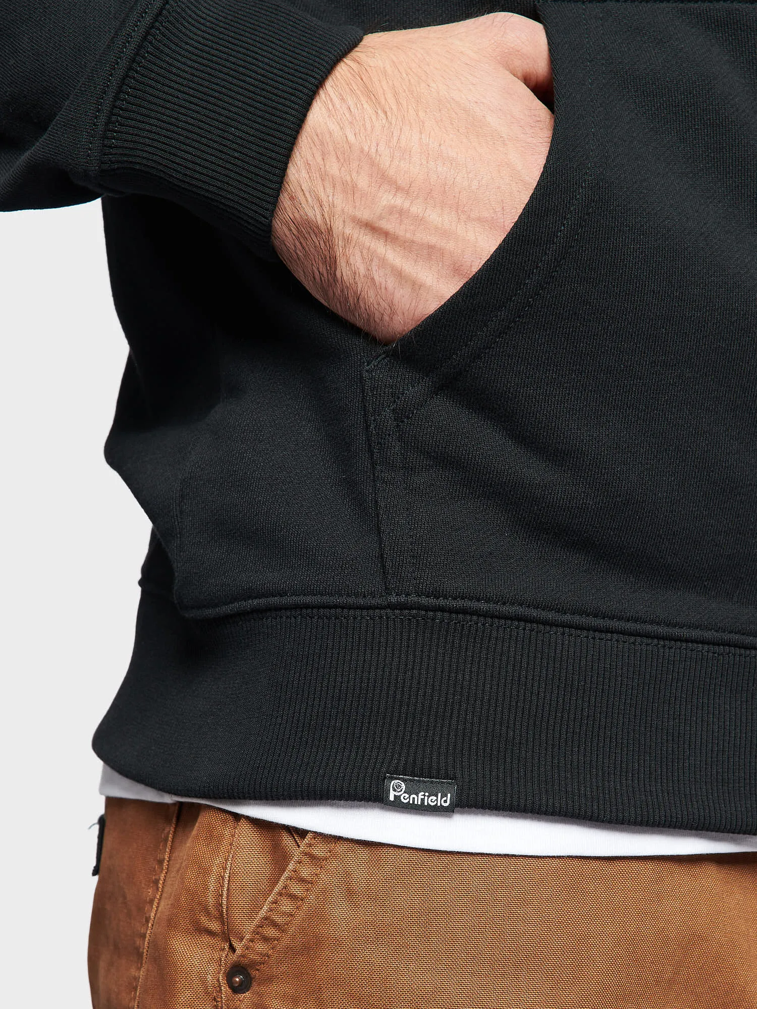 Badge Zip Hoodie in Black