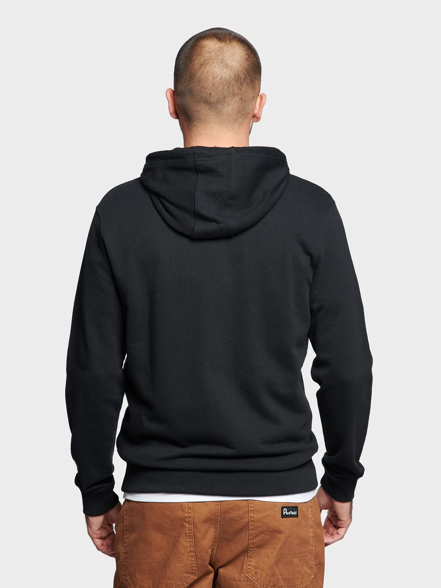 Badge Zip Hoodie in Black