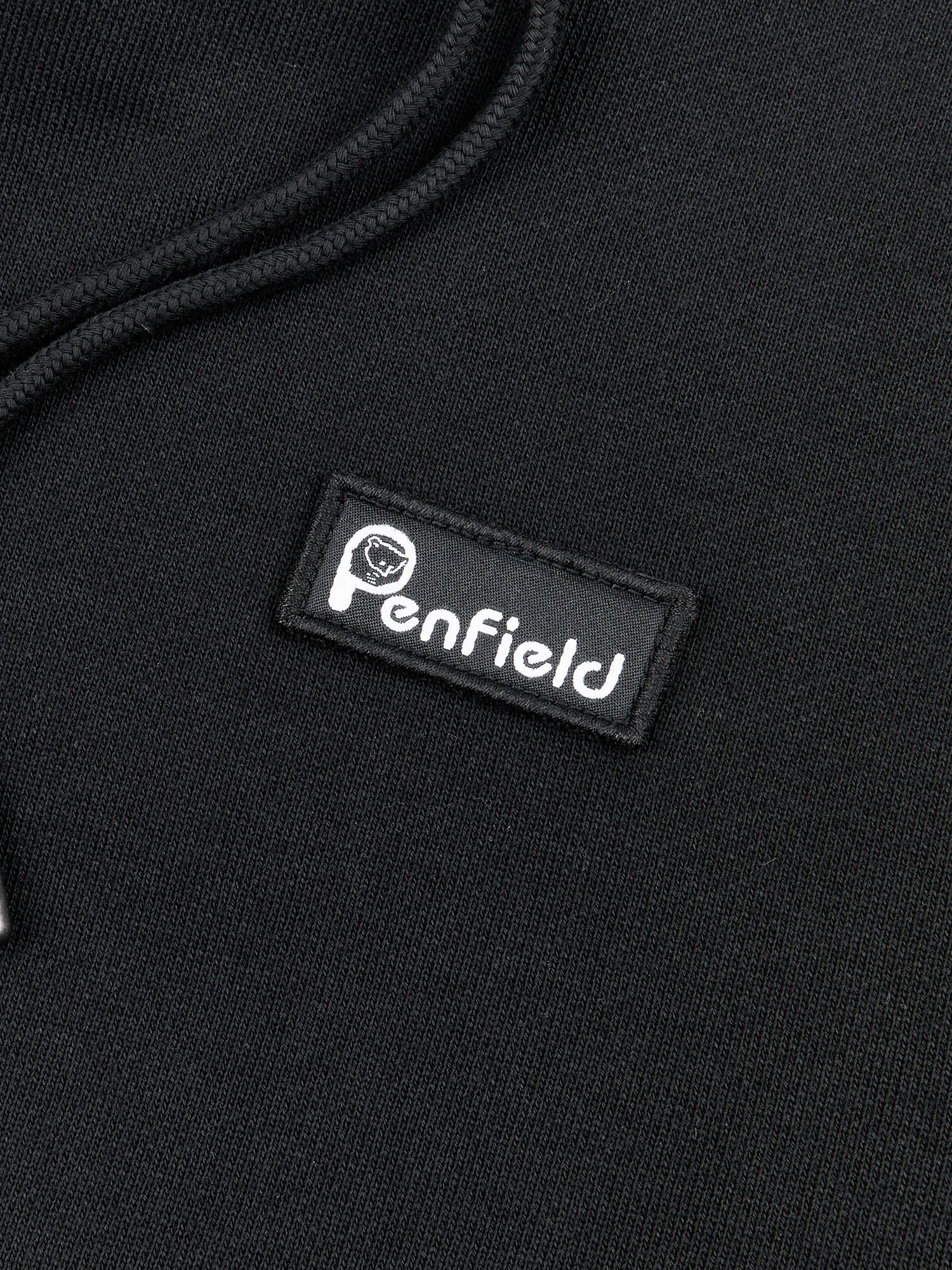 Badge Zip Hoodie in Black