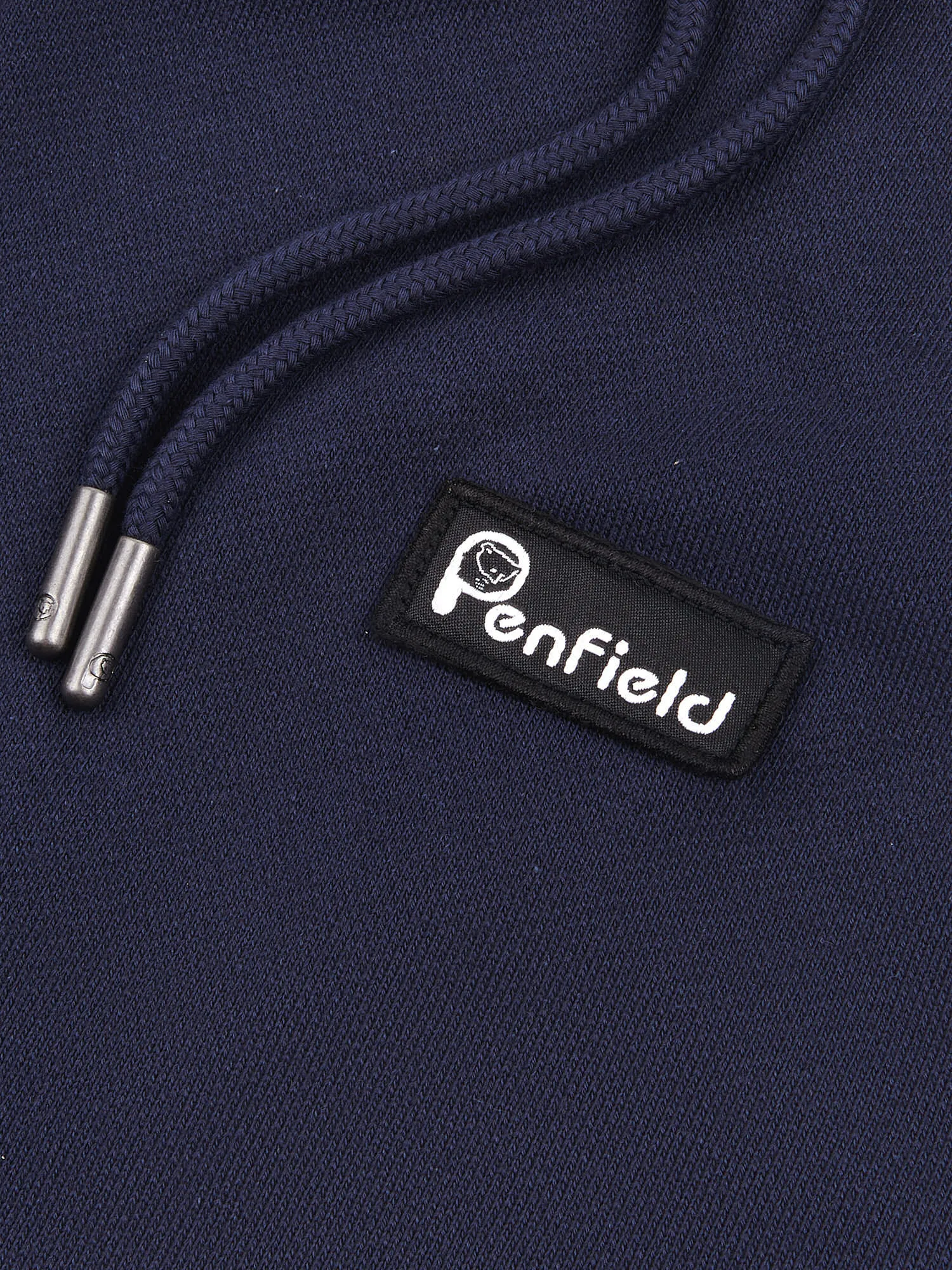 Badge Zip Hoodie in Navy Blue