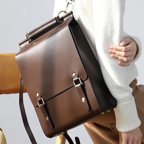 Best Brown Leather Womens Satchel Backpack Best Laptop Leather Black School Backpacks for Women