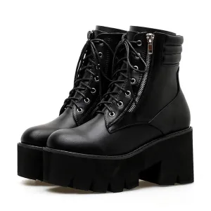 'Billy' Black Chunky Platform Boots