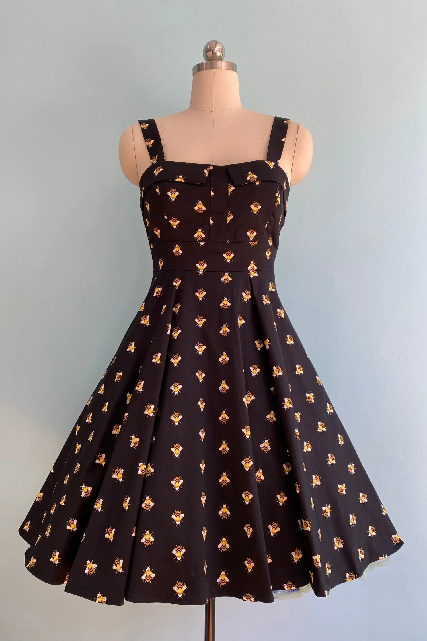 Black Bee Fold-Over Dress by Eva Rose