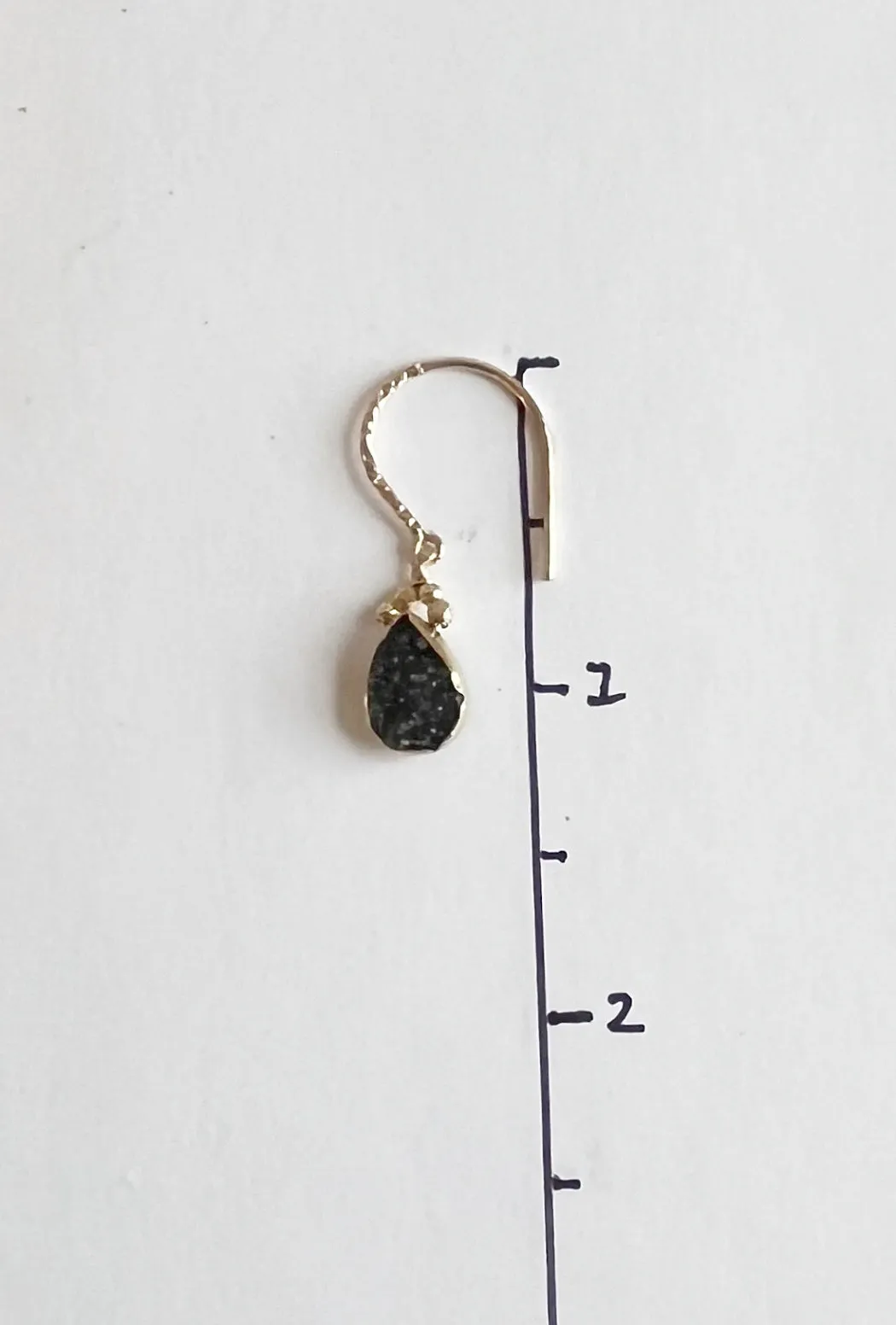 Black Druzy Teardrop Earrings