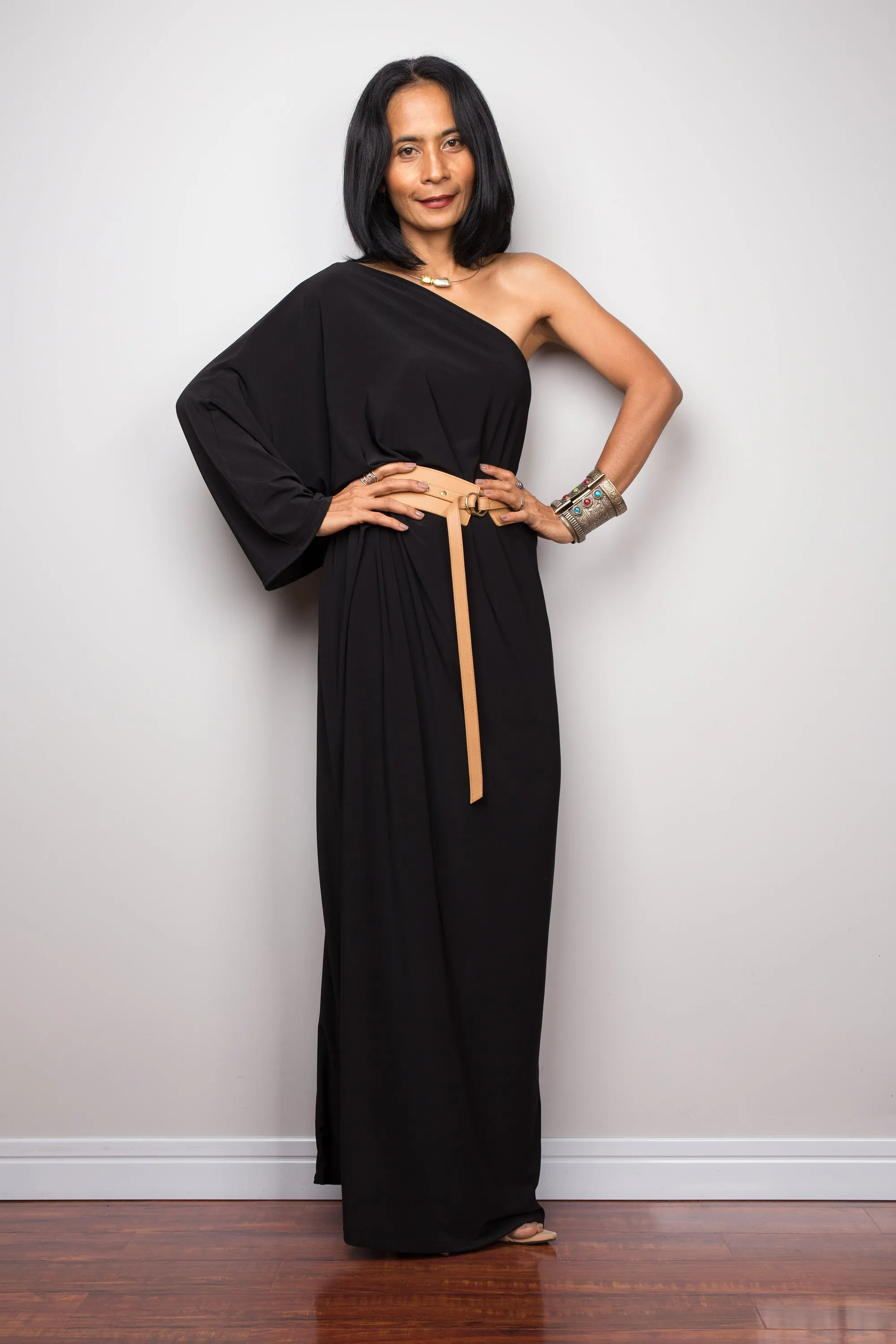 Black one shoulder dress