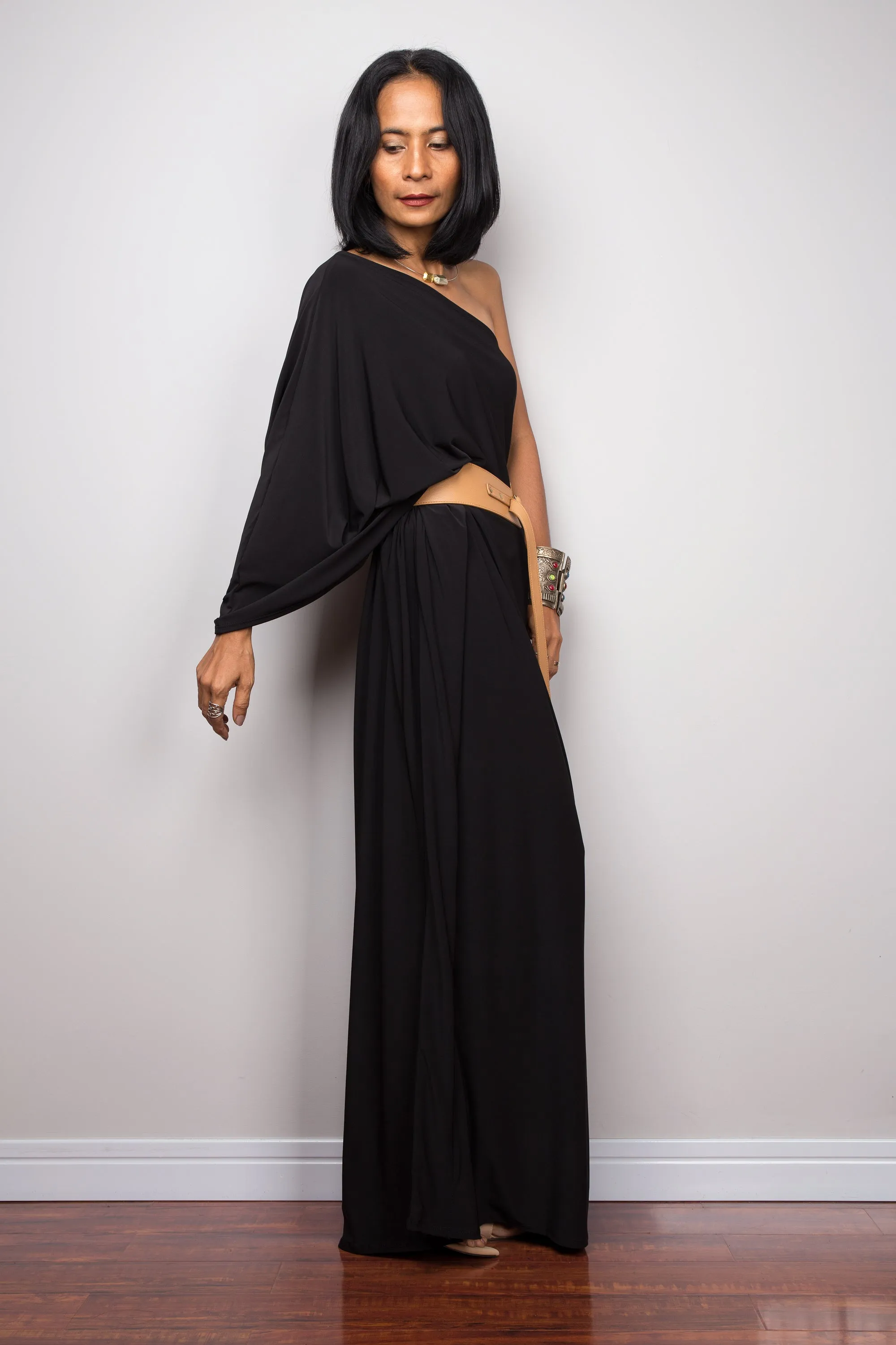 Black one shoulder dress