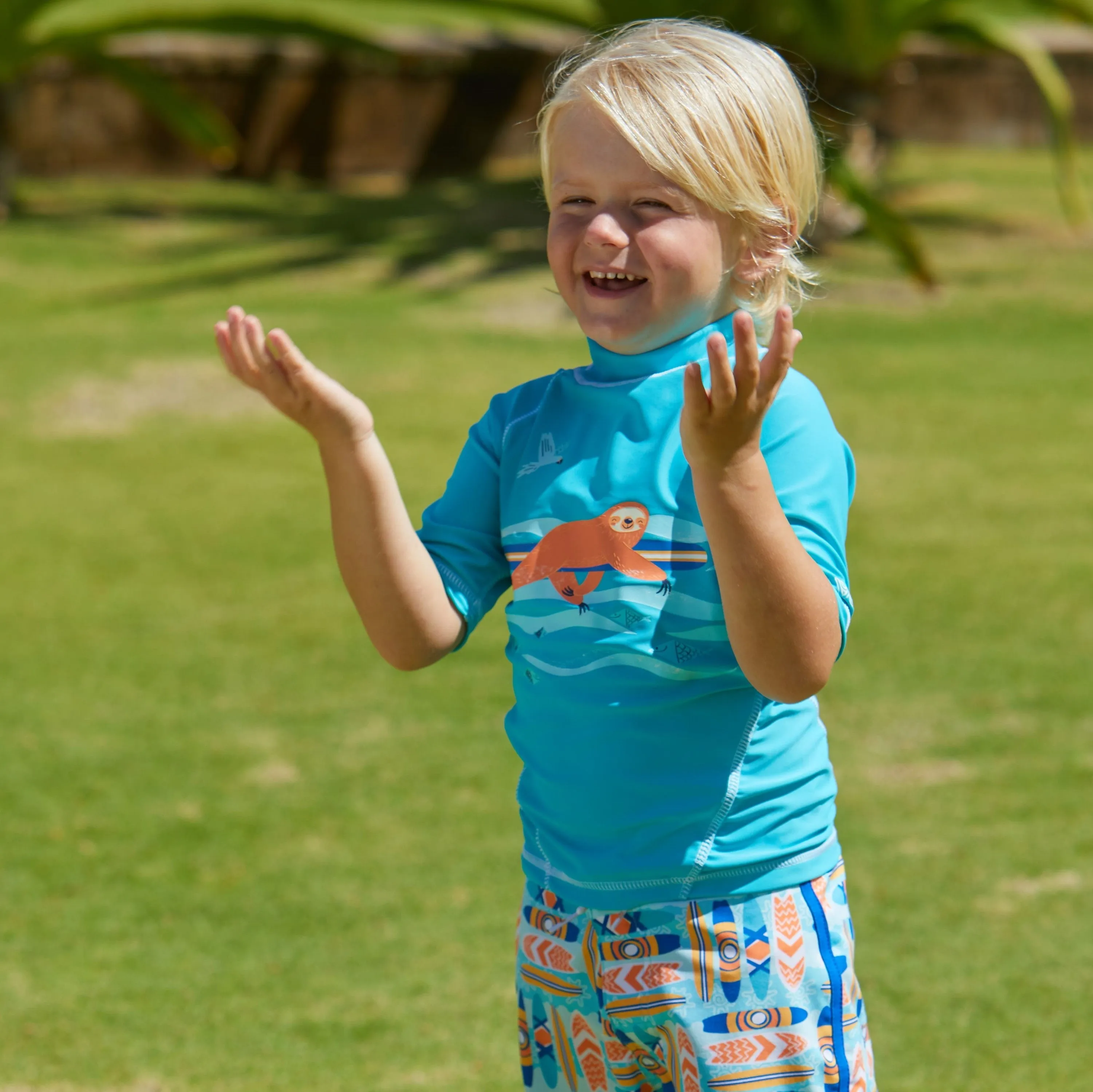 Boy's Short Sleeve Sport Sun & Swim Shirt