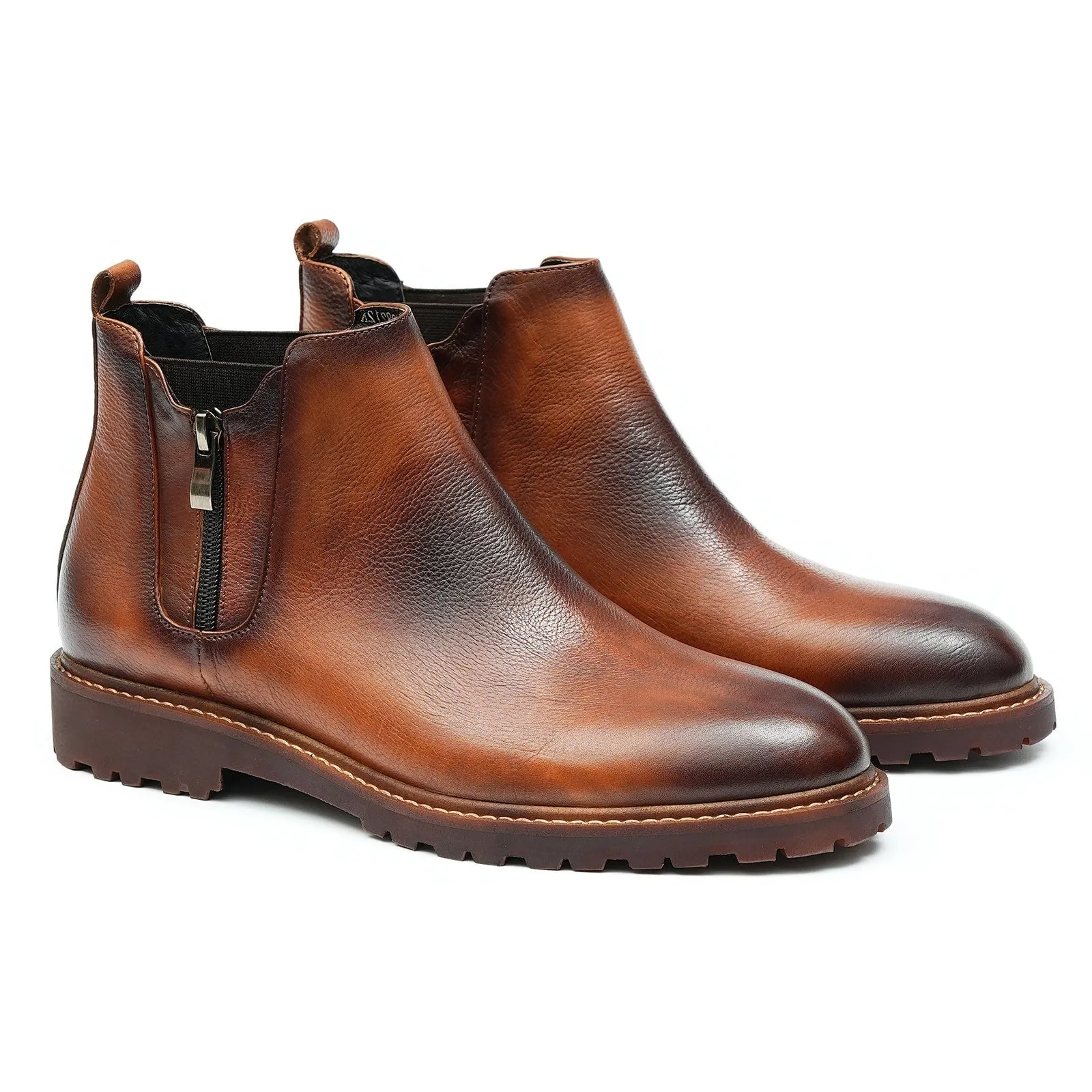 Brown leather Chelsea boots