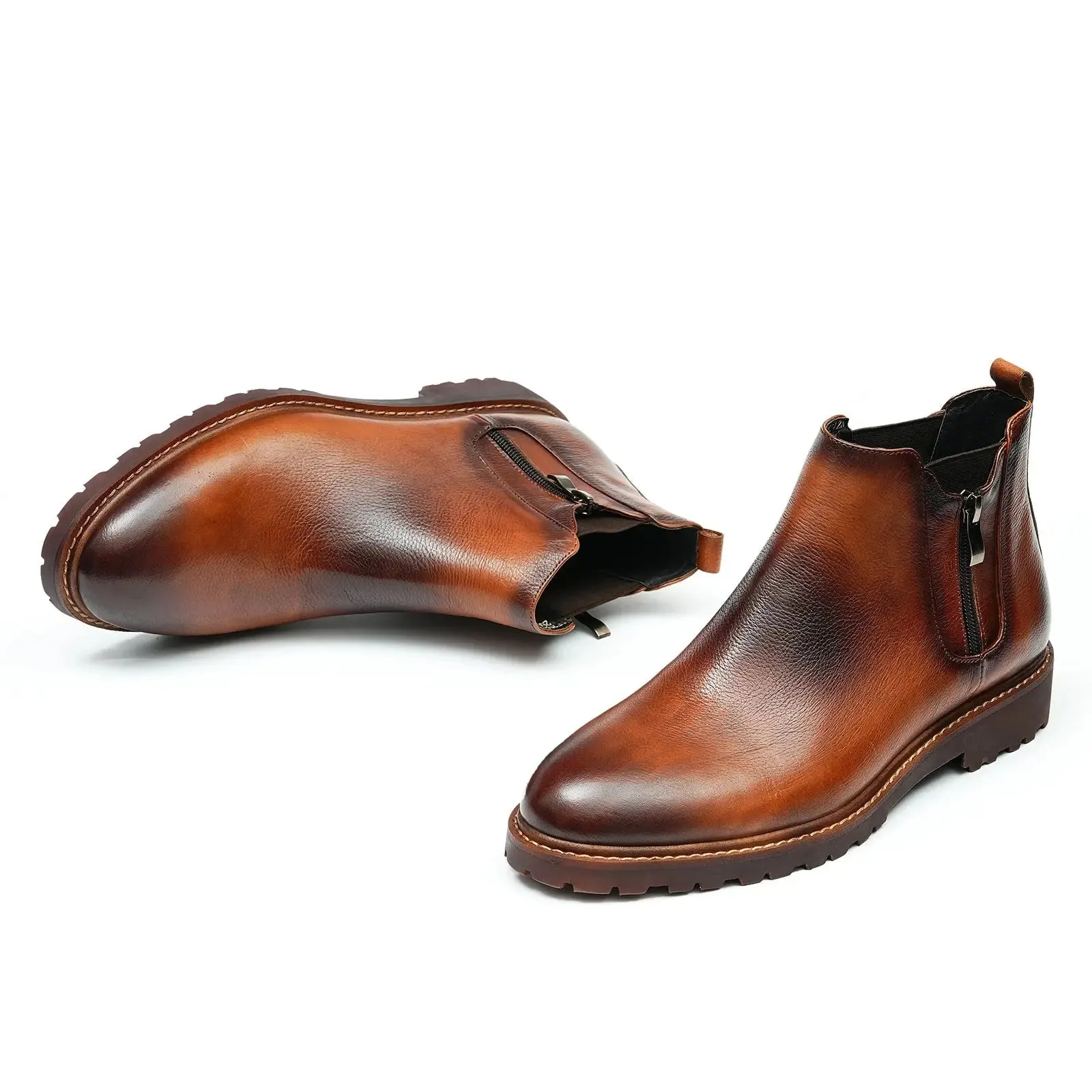 Brown leather Chelsea boots