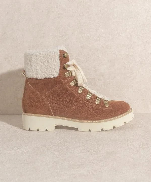 Brown Or White Aaliyah Winter Ankle Boots