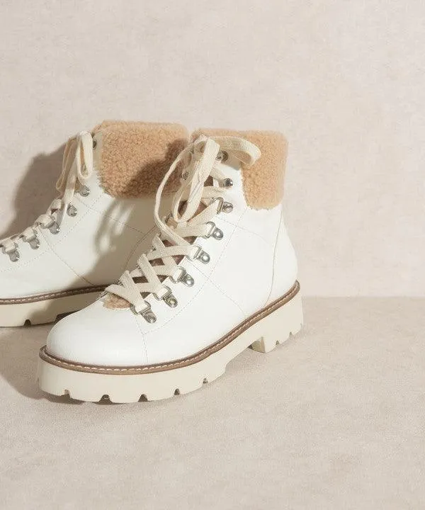 Brown Or White Aaliyah Winter Ankle Boots