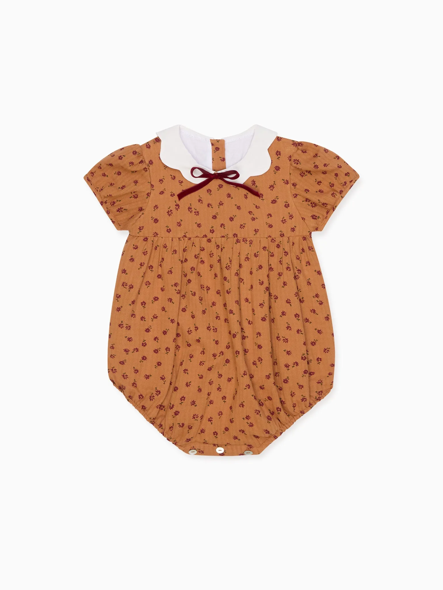 Caramel Floral Krista Baby Girl Romper