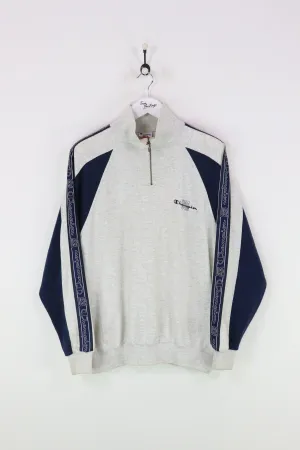 Champion 1/4 Zip Sweatshirt Grey/Navy XL