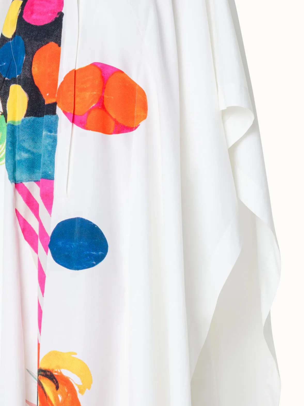 Cotton Caftan Dress with Rooster Print