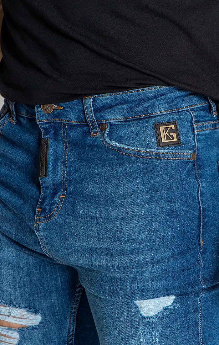 Dark Blue GK Iron Destroyed Jeans