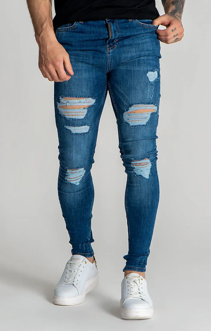 Dark Blue GK Iron Destroyed Jeans