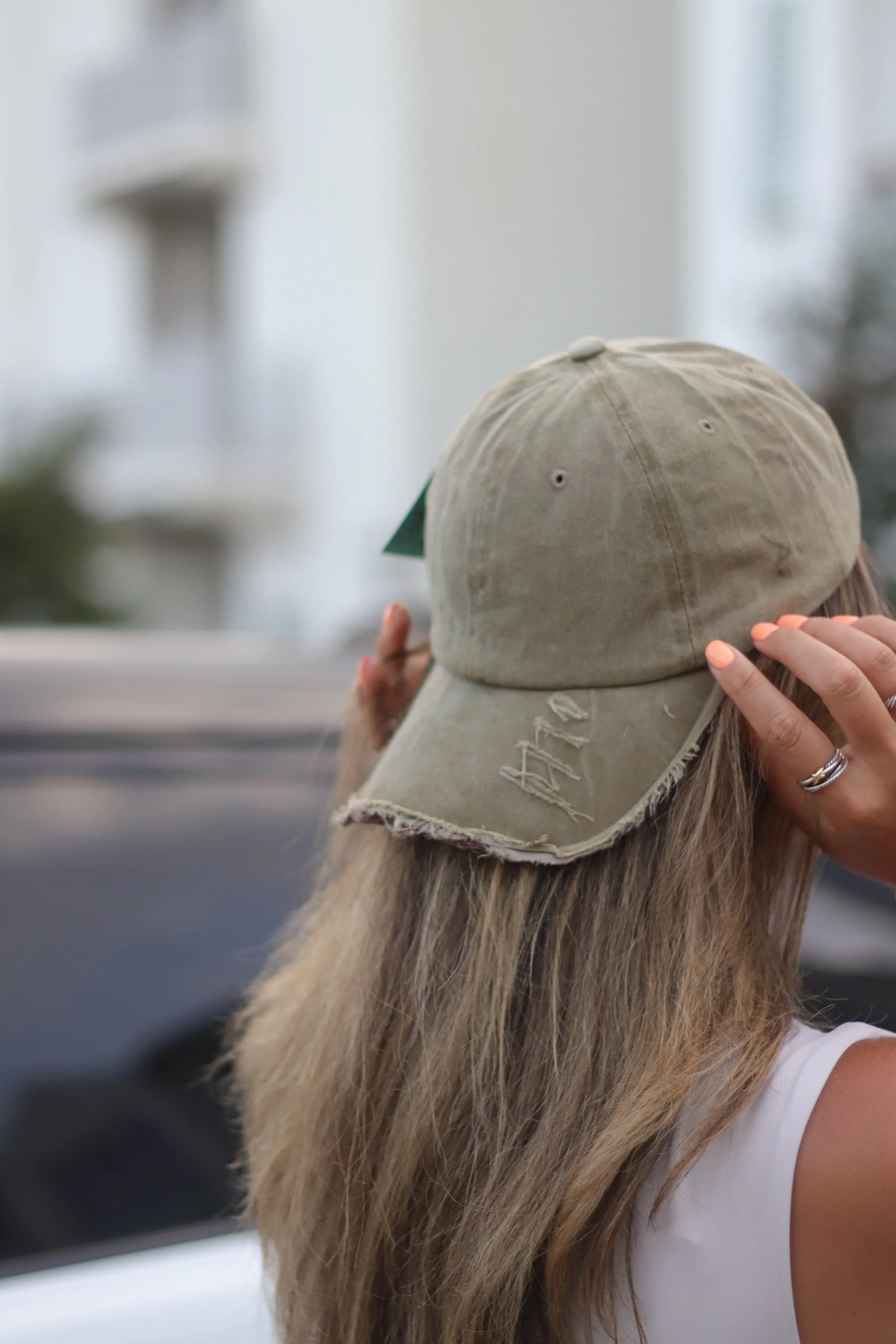 Distressed Bright Olive Hat