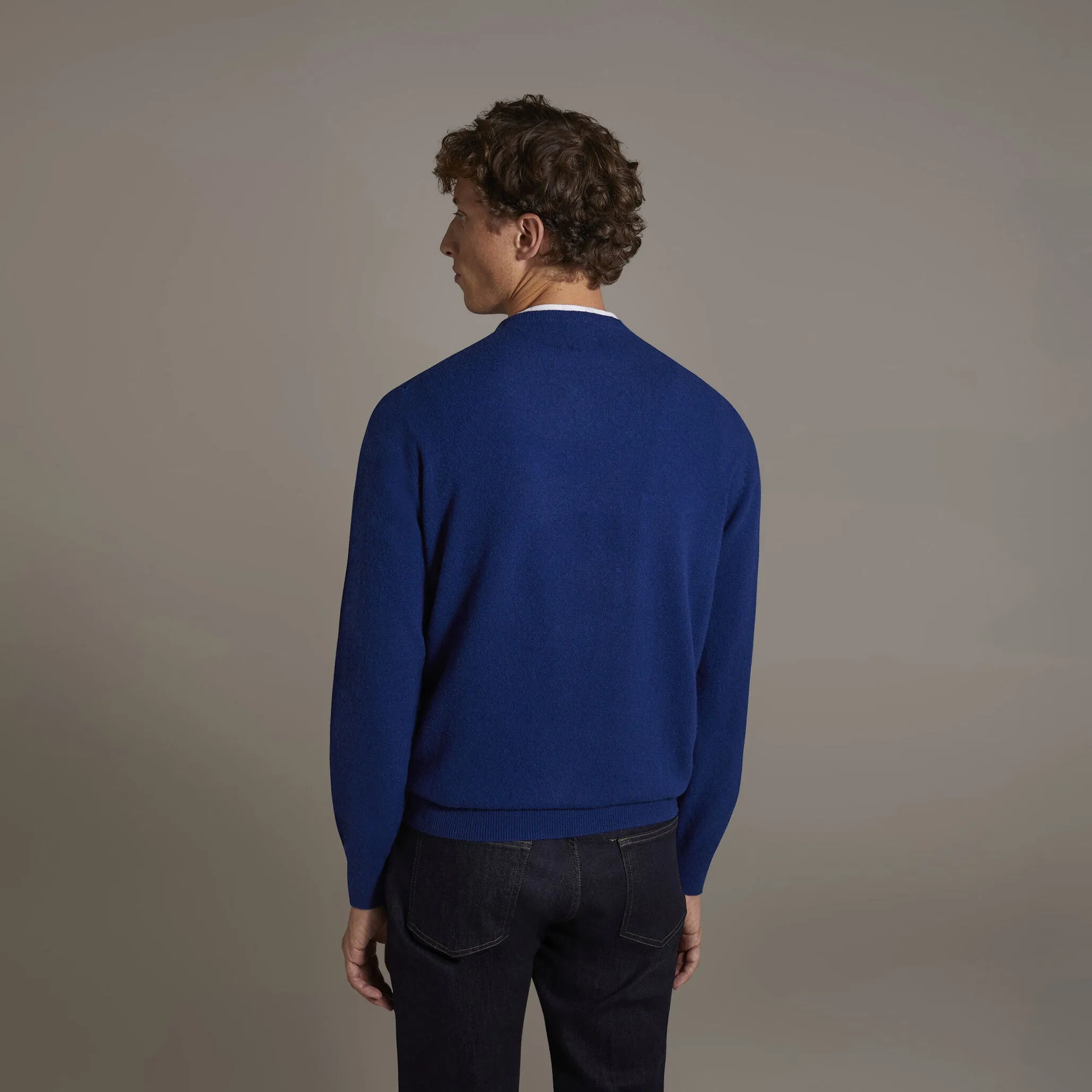 Doppelganger - Men 'Blue' Lambswool Blend Crew Neck Sweater D301