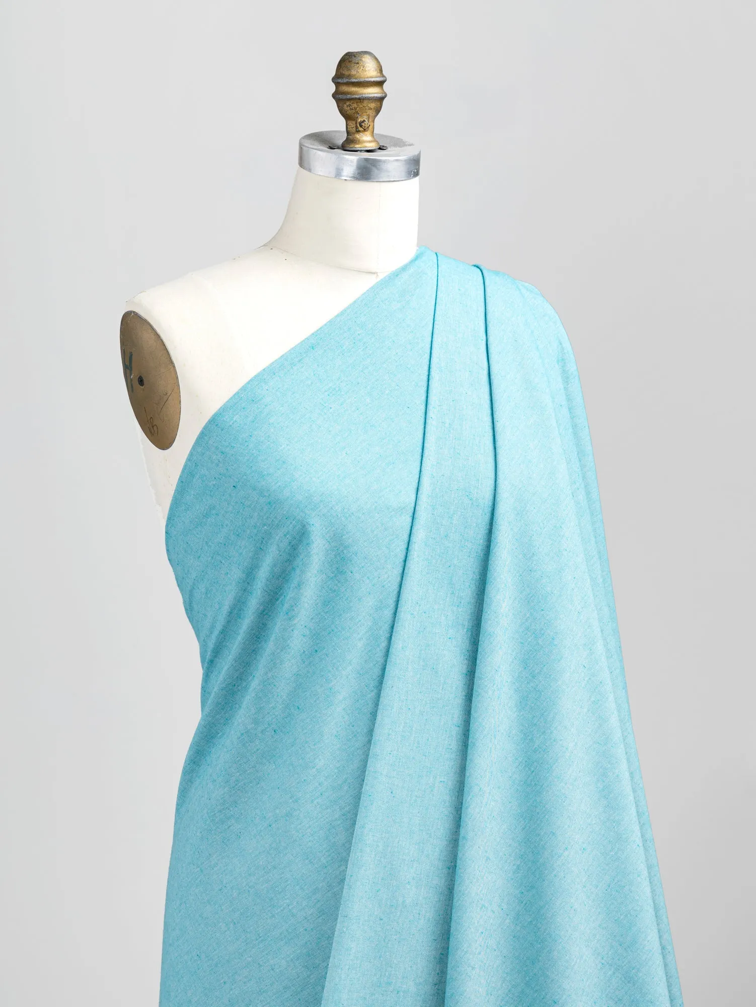 Eco Cotton Blend Chambray - Turquoise