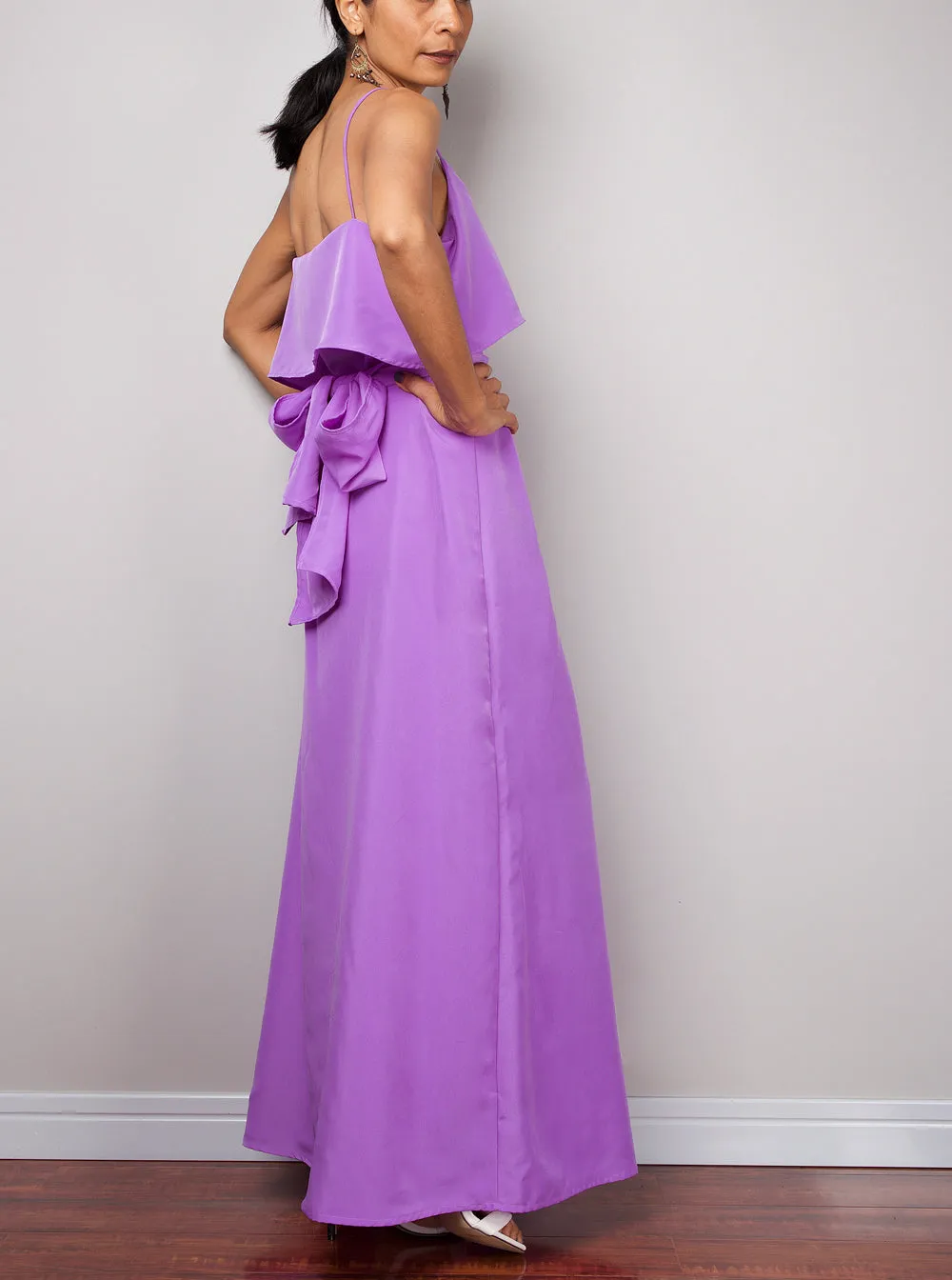 Evening dress, Halter Dress, Purple bridesmaid dress, Summer Dress