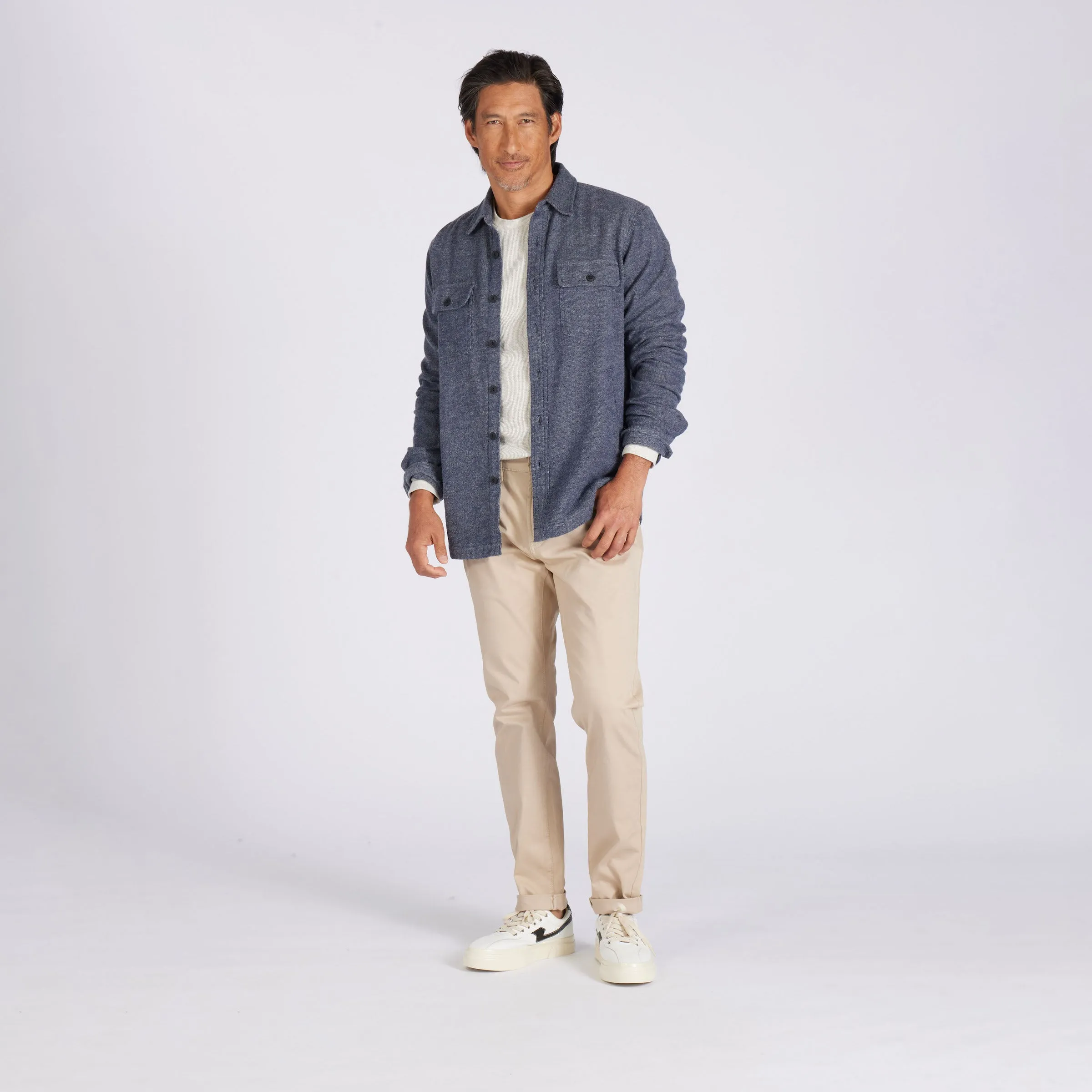 Flannel Twill Shirt Jacket - Sky Captain