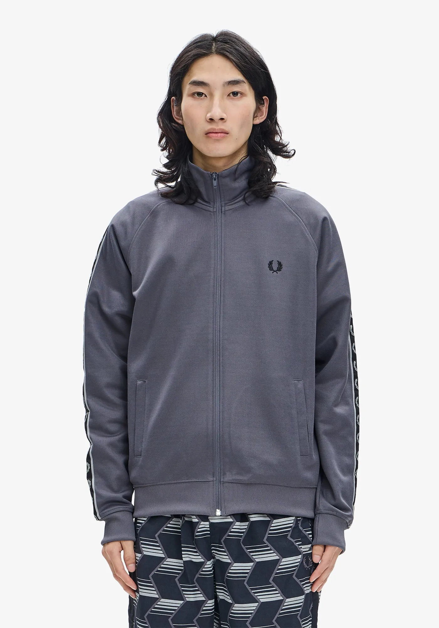 Fred Perry Taped Track Jacket Gunmetal