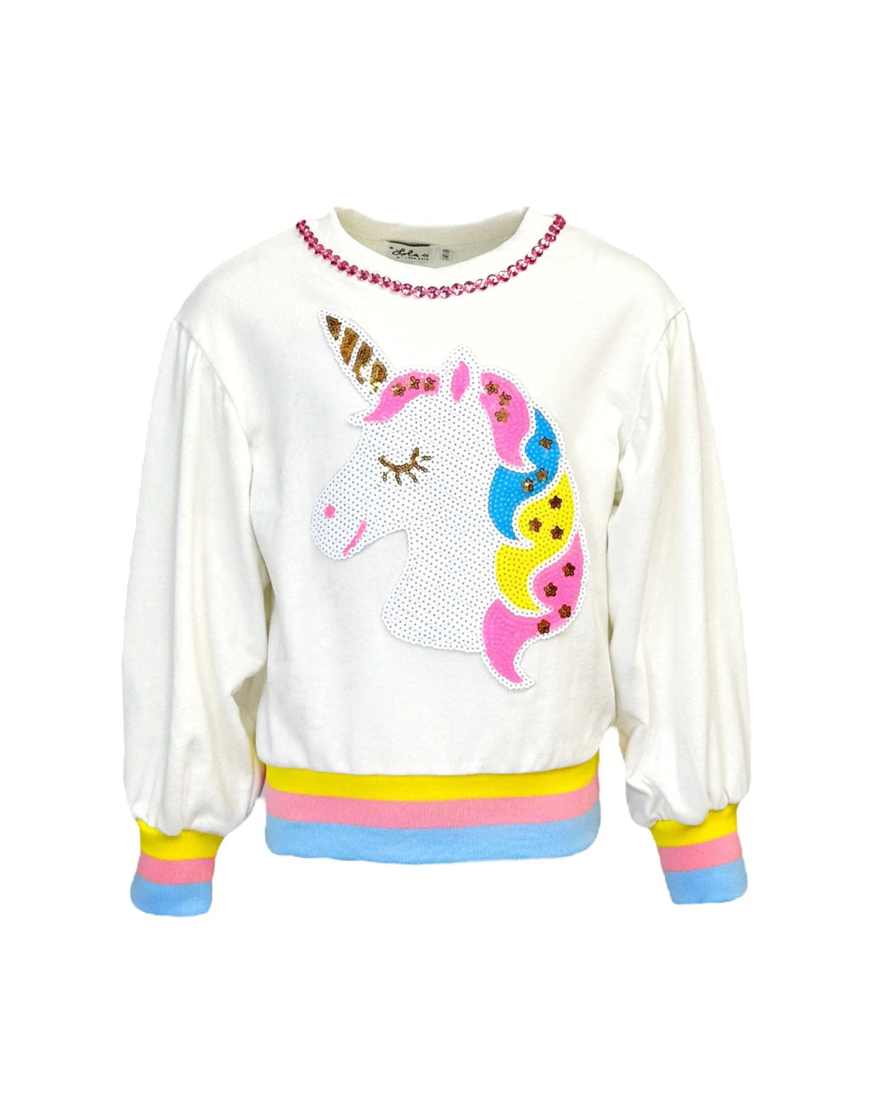 Happy Unicorn Gems Puff Sweatshirt