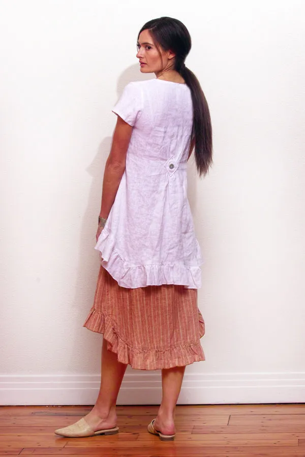 hemp and organic cotton ruffle hem skirt