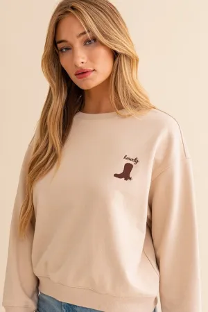 Howdy Beige Sweatshirt