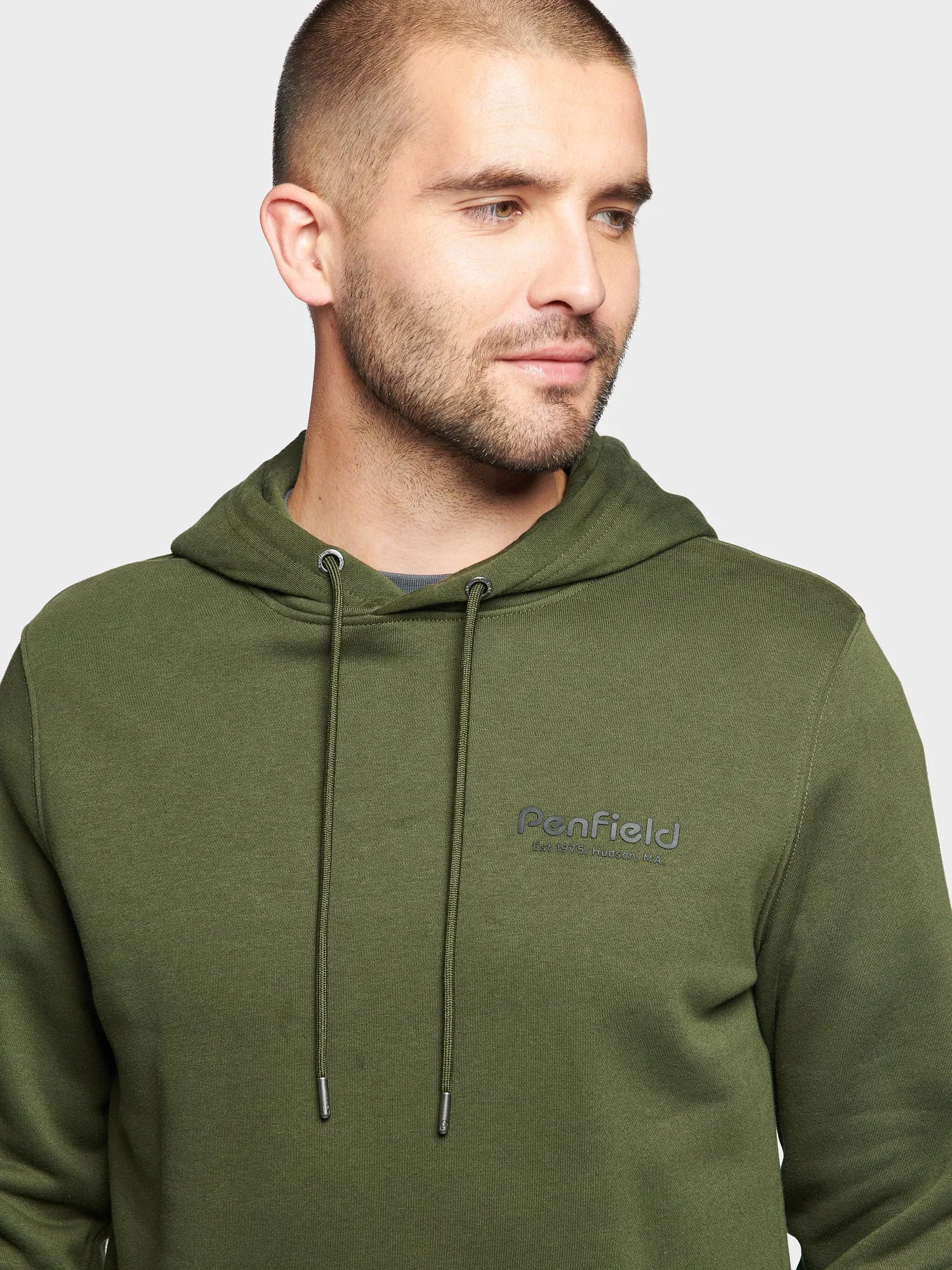 Hudson Script Hoodie in Forest Night