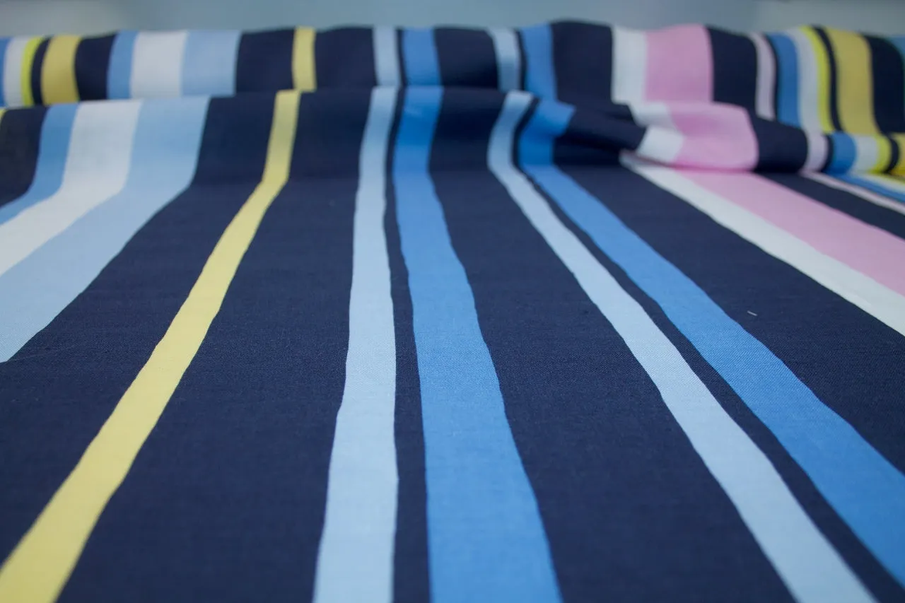 Italian Striped Linen - Blues/Yellows/Pink/White