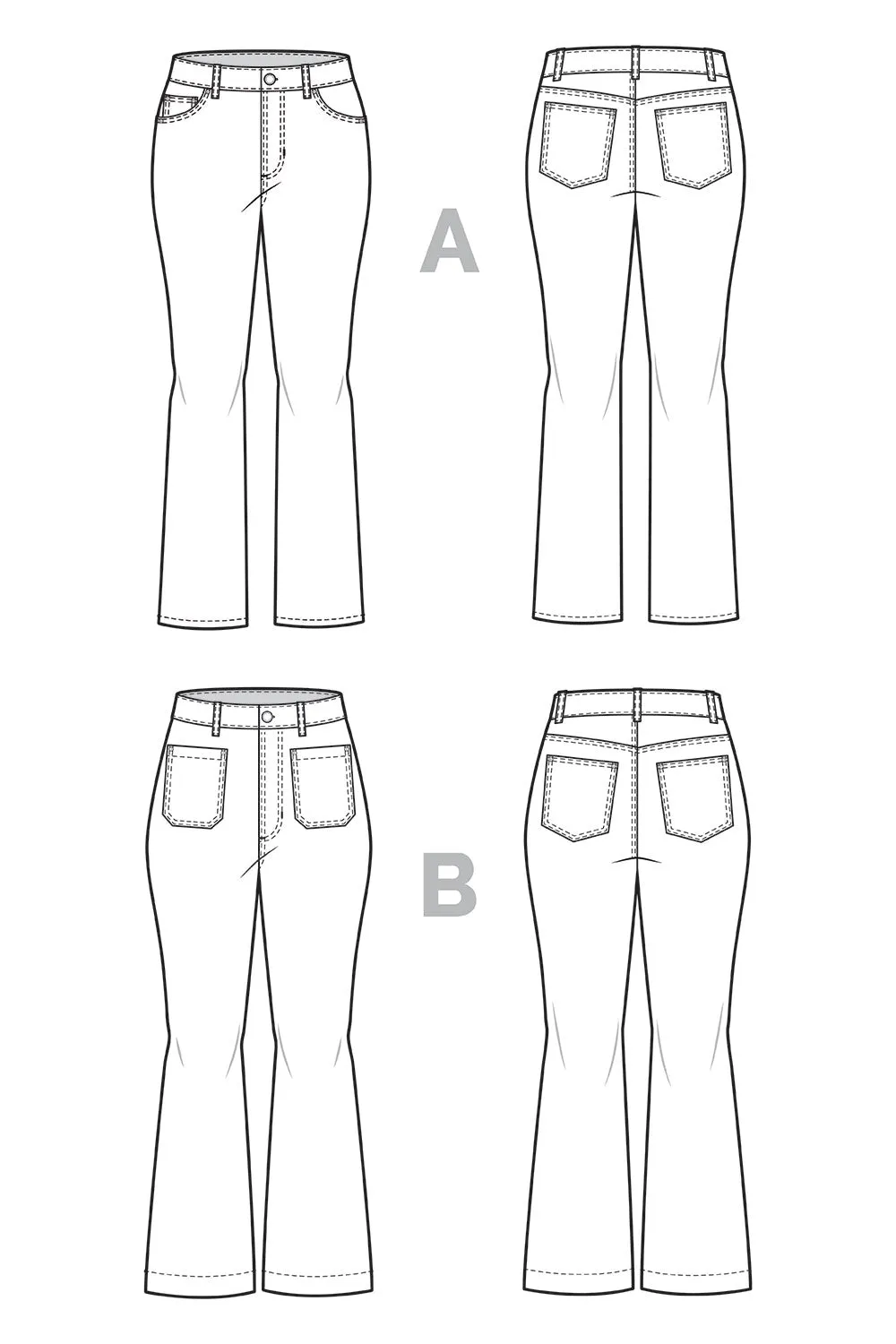 Jude Flare Jeans Pattern