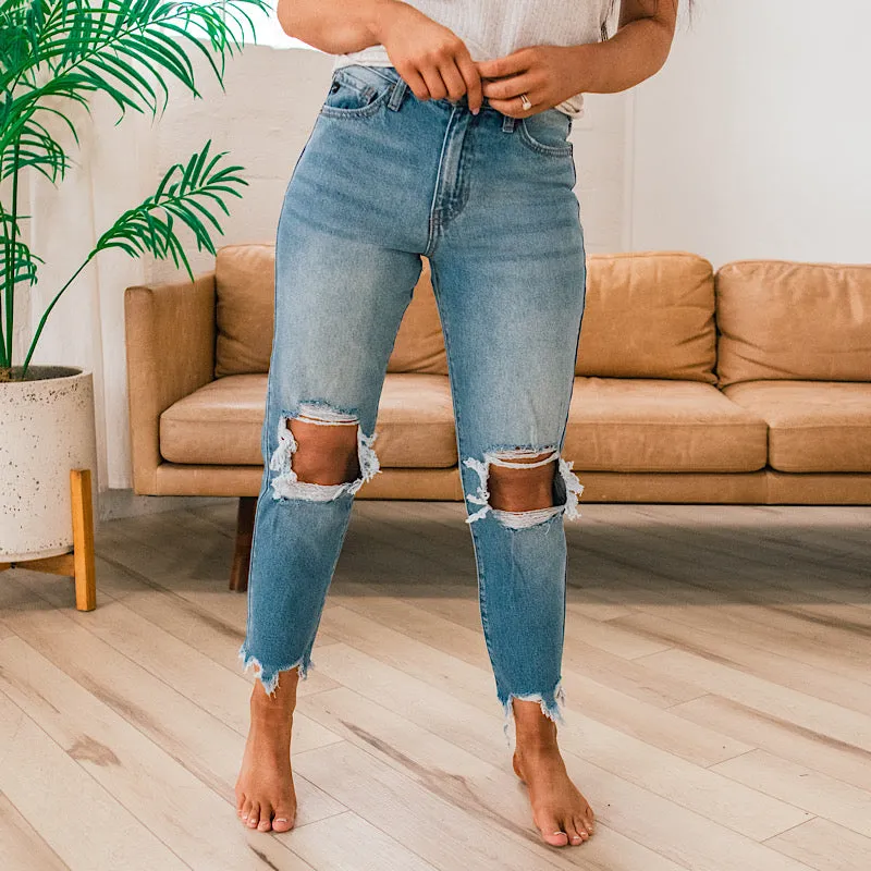 KanCan Amelia Distressed Mom Jeans FINAL SALE