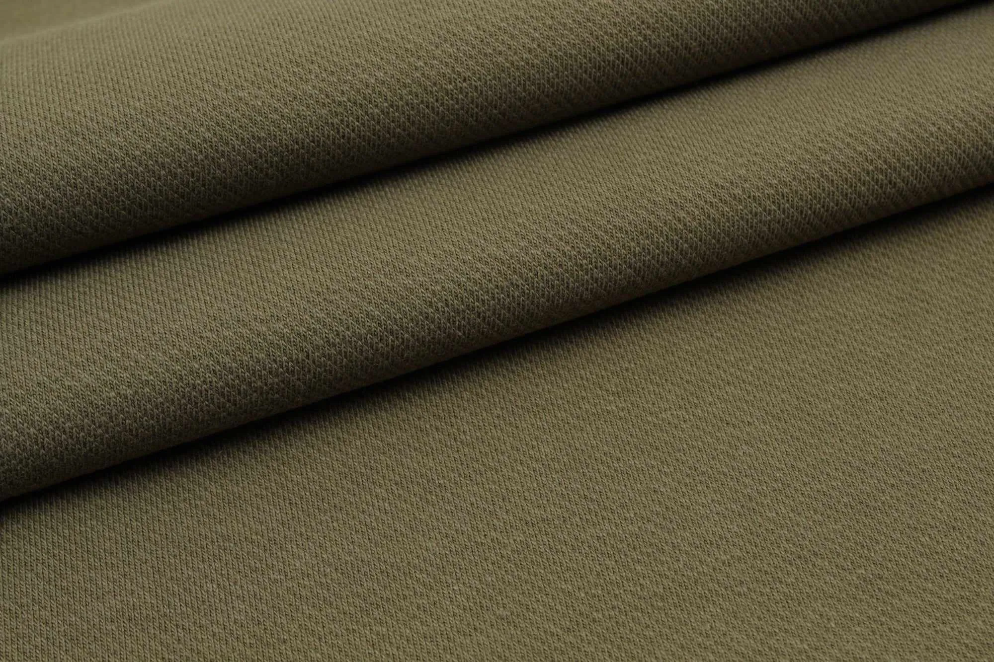 Knitted Cotton Twill - Khaki (Remnant)