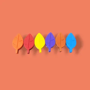 Leaves shape Pack of 6 Crayon Set.